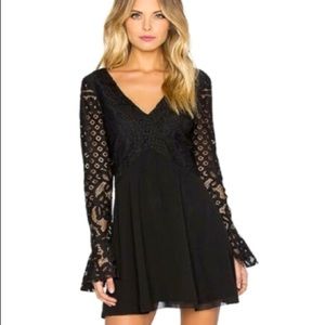 TULAROSA x REVOLVE Skylar Black Lace Long Sleeve Mini Dress (SIZE S)